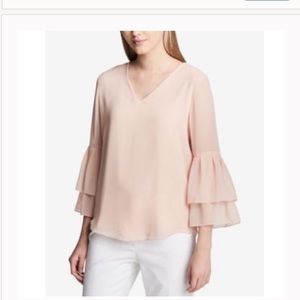 Calvin Klein Pink Bell Sleeve Top
